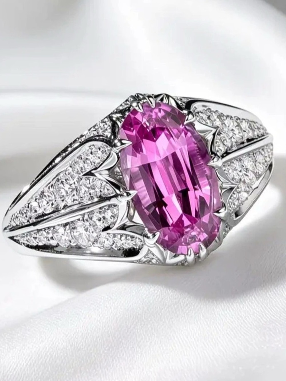 Gorgeous Lab Created Pink Ring